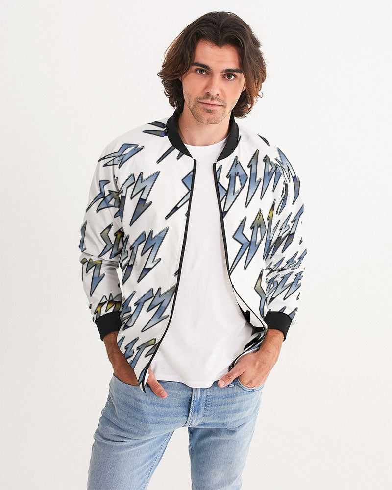 METALLIC SMIGGLETY WHITE Men's All-Over Print Bomber Jacket